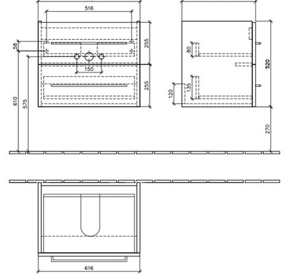 Тумба под раковину Villeroy&amp-Boch Avento 62 см